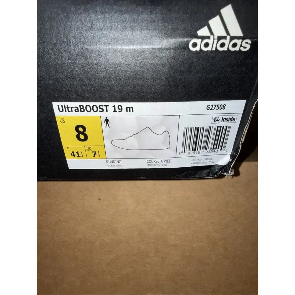 Adidas Ultraboost 19 Athletic Sneaker Running Shoe Black G27508 SZ 8 Preowned